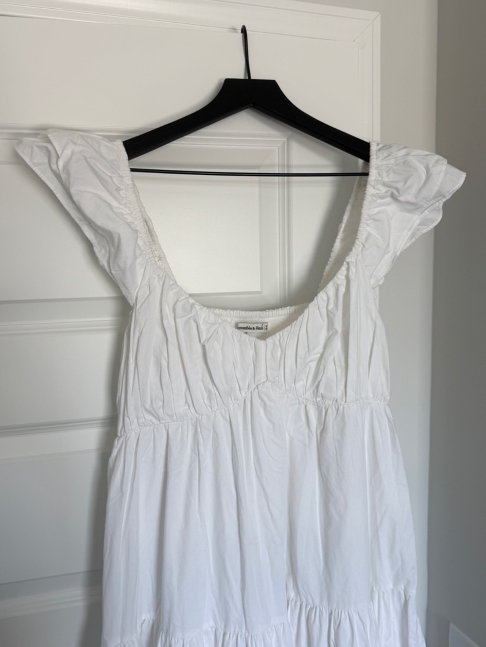 Abercrombie & Fitch White Gathered Sundress